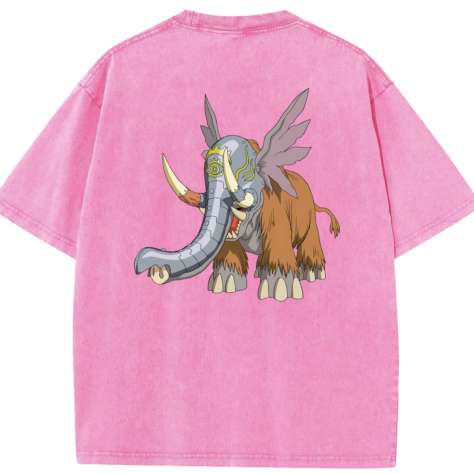 （画像用） Digimon デジタルモンスター/デジモン 綿100% ヴィンテージ風 半袖Tシャツ（背面プリント）